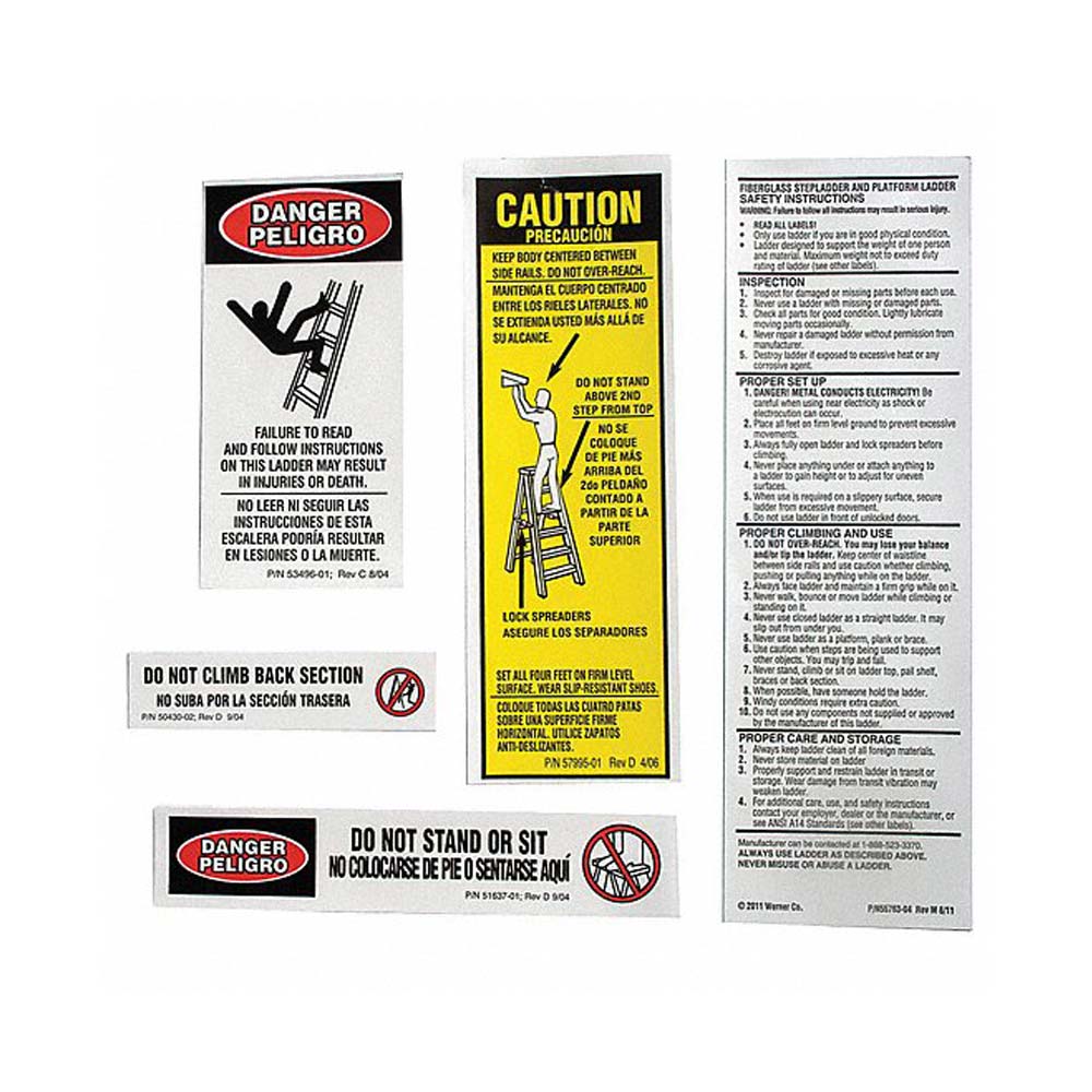 image of ladder safety replacement decal